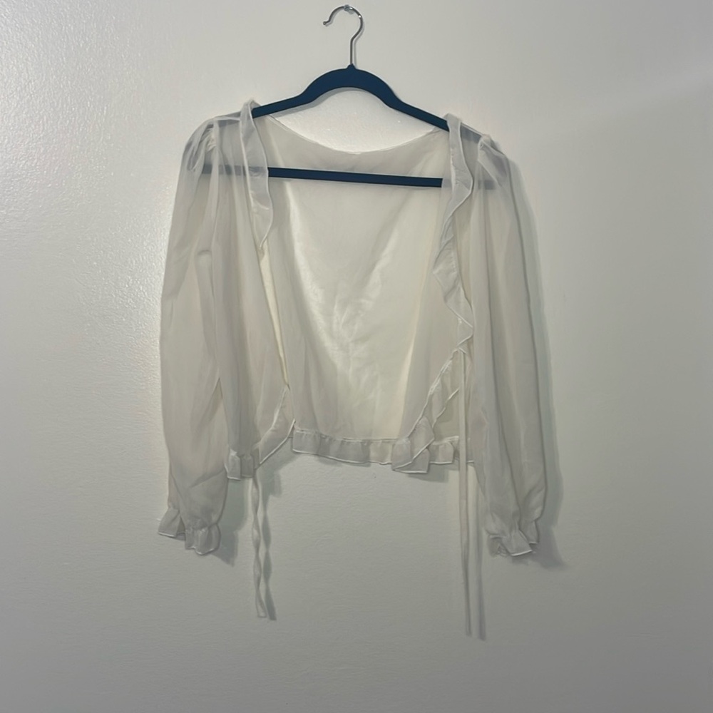 Chiffon Cardigan Blouse Top Soft Short Shawl